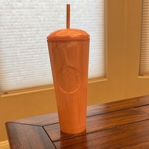 Starbucks Peach Tumbler with Straw